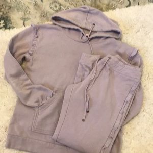 Make&Model lavender ruffle sweatsuit